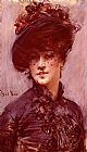 La Femme Au Chapeau Noir by Giovanni Boldini